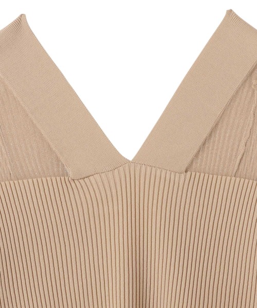 TEVALT（ヴァレット）の「シアーマルチリブ　ショート丈　ニットカーディガン（カーディガン/ボレロ・レディース・ブラック/ベージュ/ブルー/ブラウン/グレー/パープル・38）」の12枚目の写真