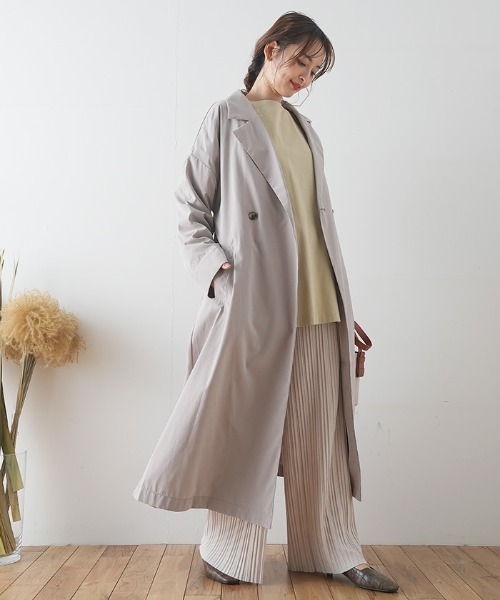 Futier land（フューティアランド）の「バックシフォン切替トレンチコート（トレンチコート・レディース・ブラウン/ベージュ/グレイッシュベージュ/ライトカーキ/ブルー・MEDIUM）」の11枚目の写真