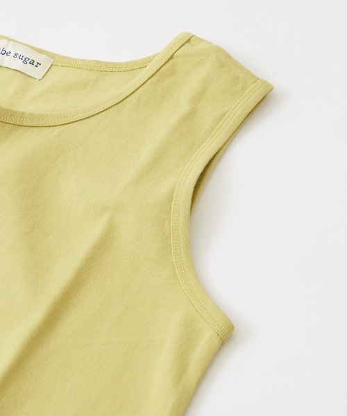 CUBE SUGAR（キューブシュガー）の「WEB限定 リサイクル天竺 ラウンド裾 タンクトップ（タンクトップ・レディース・ホワイト/チャコールグレー/カーキ/イエロー・M）」の22枚目の写真