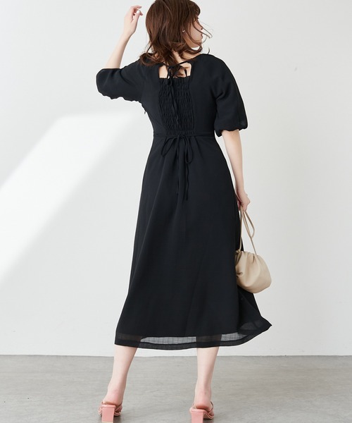 natural couture（ナチュラルクチュール）の「バルーンスリーブガーリーワンピース（ワンピース・レディース・ブラック/ブルー/アイボリー/ミント・FREE）」の13枚目の写真