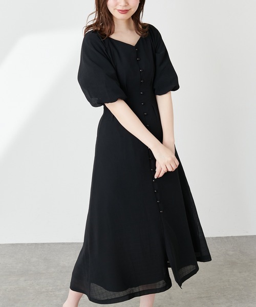 natural couture（ナチュラルクチュール）の「バルーンスリーブガーリーワンピース（ワンピース・レディース・ブラック/ブルー/アイボリー/ミント・FREE）」の10枚目の写真