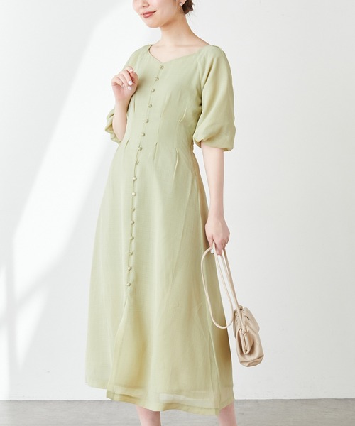 natural couture（ナチュラルクチュール）の「バルーンスリーブガーリーワンピース（ワンピース・レディース・ブラック/ブルー/アイボリー/ミント・FREE）」の15枚目の写真