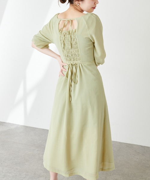 natural couture（ナチュラルクチュール）の「バルーンスリーブガーリーワンピース（ワンピース・レディース・ブラック/ブルー/アイボリー/ミント・FREE）」の16枚目の写真