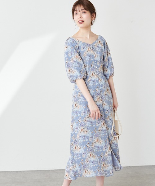 natural couture（ナチュラルクチュール）の「バルーンスリーブガーリーワンピース（ワンピース・レディース・ブラック/ブルー/アイボリー/ミント・FREE）」の20枚目の写真