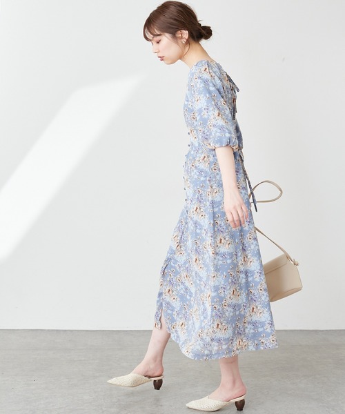 natural couture（ナチュラルクチュール）の「バルーンスリーブガーリーワンピース（ワンピース・レディース・ブラック/ブルー/アイボリー/ミント・FREE）」の21枚目の写真