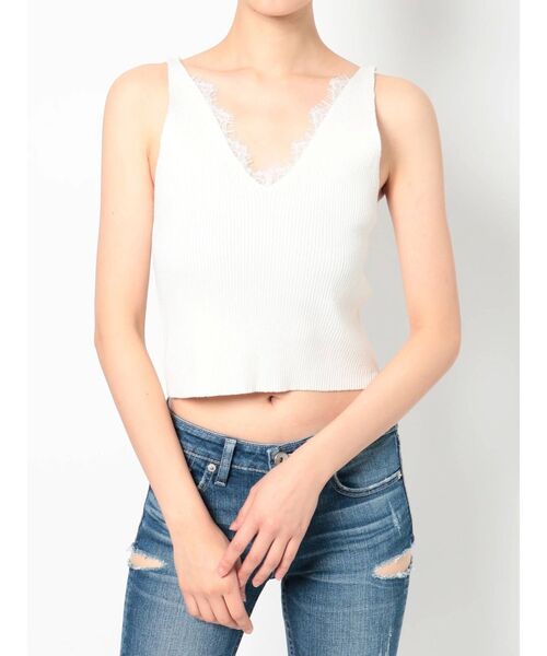 GYDA（ジェイダ）の「2WAY Vネックレースニットタンク（ニット/セーター・レディース・ベージュ/オフホワイト・FREE）」の19枚目の写真