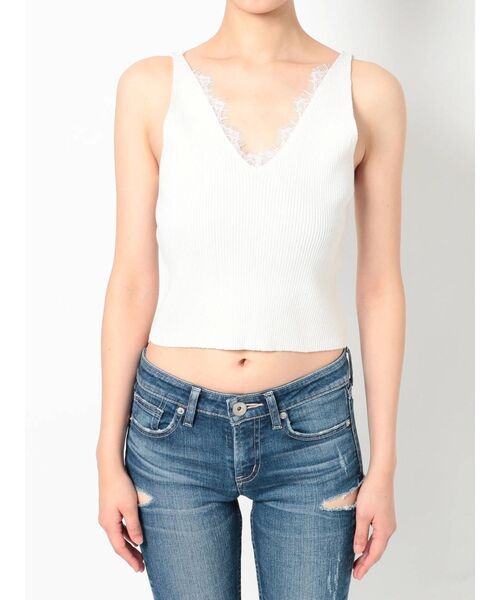 GYDA（ジェイダ）の「2WAY Vネックレースニットタンク（ニット/セーター・レディース・ベージュ/オフホワイト・FREE）」の21枚目の写真