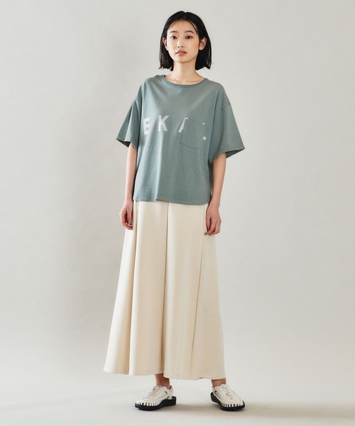 EKAL（エカル）の「EKAL　レイクショアスカート（スカート・レディース・オフホワイト/グリーン・ONE）」の10枚目の写真