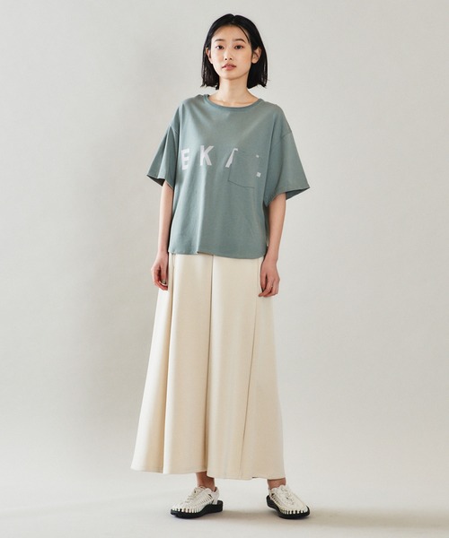 EKAL（エカル）の「EKAL　レイクショアスカート（スカート・レディース・オフホワイト/グリーン・ONE）」の6枚目の写真