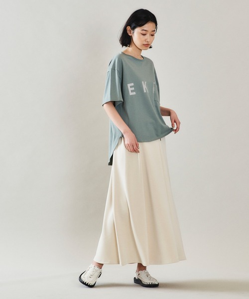 EKAL（エカル）の「EKAL　レイクショアスカート（スカート・レディース・オフホワイト/グリーン・ONE）」の4枚目の写真