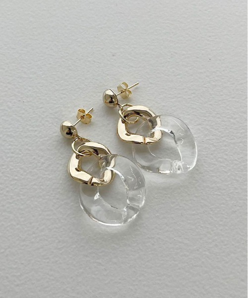 apres jour mignon(アプレジュールミニョン)の「【apresjour mignon×ARIAZ】2連クリアピアス(ピアス(両耳用)・レディース・ゴールド/シルバー・ONESIZE)」の1枚目の写真