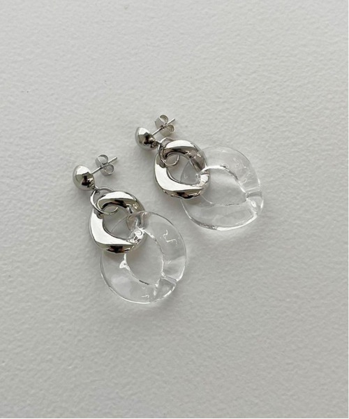 apres jour mignon(アプレジュールミニョン)の「【apresjour mignon×ARIAZ】2連クリアピアス(ピアス(両耳用)・レディース・ゴールド/シルバー・ONESIZE)」の3枚目の写真