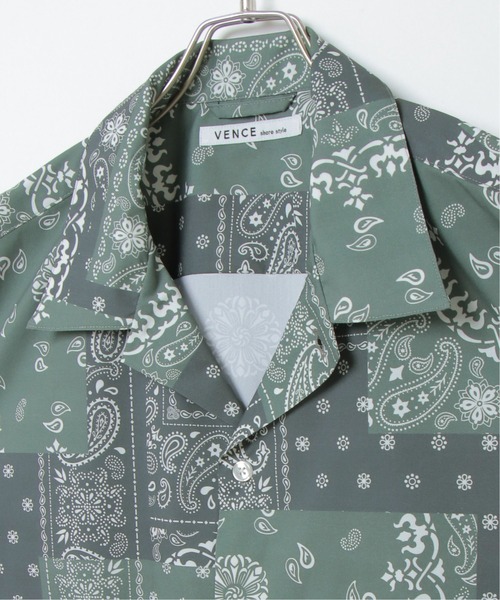 VENCEEXCHANGE（ヴァンスエクスチェンジ）の「バンダナプリントシャツ（シャツ/ブラウス・メンズ・ブラック/ベージュ/ネイビー/グリーン・M/L）」の8枚目の写真