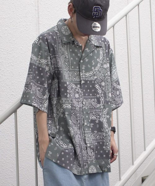 VENCEEXCHANGE（ヴァンスエクスチェンジ）の「バンダナプリントシャツ（シャツ/ブラウス・メンズ・ブラック/ベージュ/ネイビー/グリーン・M/L）」の13枚目の写真