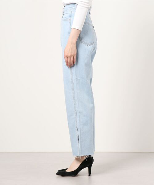 WEGO（ウィゴー）の「WEGO/サイドスリットストレートパンツ（デニムパンツ・レディース・ブラック/ライトインディゴブルー/コバルトブルー・SMALL/MEDIUM）」の19枚目の写真