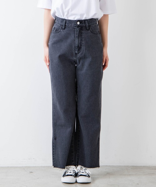 WEGO（ウィゴー）の「WEGO/サイドスリットストレートパンツ（デニムパンツ・レディース・ブラック/ライトインディゴブルー/コバルトブルー・SMALL/MEDIUM）」の13枚目の写真