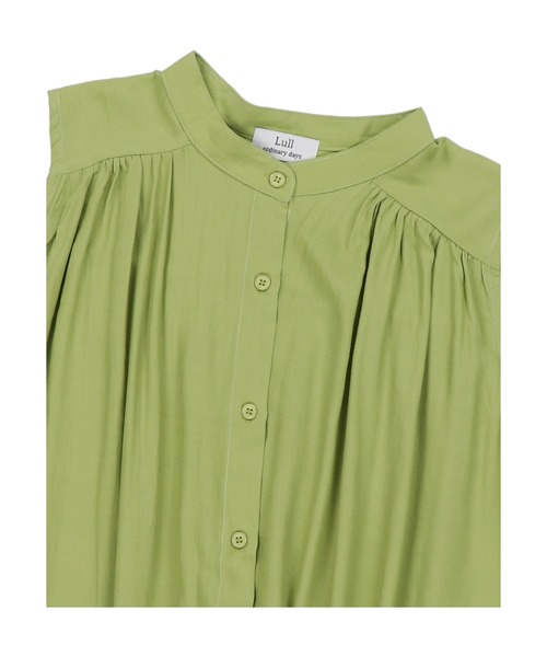 Lull（ルル）の「【Lull / ルル】バンドカラーロングシャツワンピース（ワンピース・レディース・ホワイト/オレンジ/グリーン・ONESIZE）」の13枚目の写真