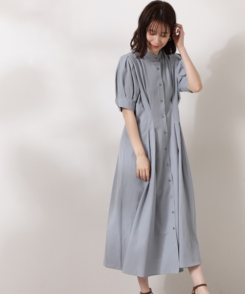 N.（N. Natural Beauty Basic）（エヌエヌナチュラルビューティーベーシック）の「◆ボリュームスリーブシャツワンピース（シャツワンピース・レディース・モカ/ブルー/イエロー・MEDIUM）」の2枚目の写真