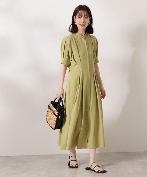 N.（N. Natural Beauty Basic）（エヌエヌナチュラルビューティーベーシック）の「◆ボリュームスリーブシャツワンピース（シャツワンピース・レディース・モカ/ブルー/イエロー・MEDIUM）」の8枚目の写真