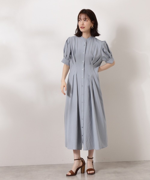 N.（N. Natural Beauty Basic）（エヌエヌナチュラルビューティーベーシック）の「◆ボリュームスリーブシャツワンピース（シャツワンピース・レディース・モカ/ブルー/イエロー・MEDIUM）」の4枚目の写真