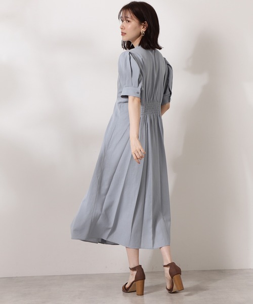 N.（N. Natural Beauty Basic）（エヌエヌナチュラルビューティーベーシック）の「◆ボリュームスリーブシャツワンピース（シャツワンピース・レディース・モカ/ブルー/イエロー・MEDIUM）」の5枚目の写真