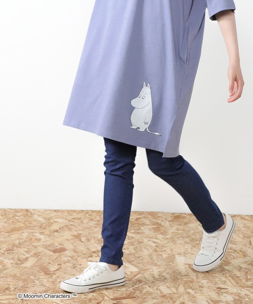 CINEMA CLUB（シネマクラブ）の「デニムパギンスロング丈（デニムパンツ・レディース・ライトインディゴブルー/ワンウォッシュ・LL/S/M/L）」の2枚目の写真