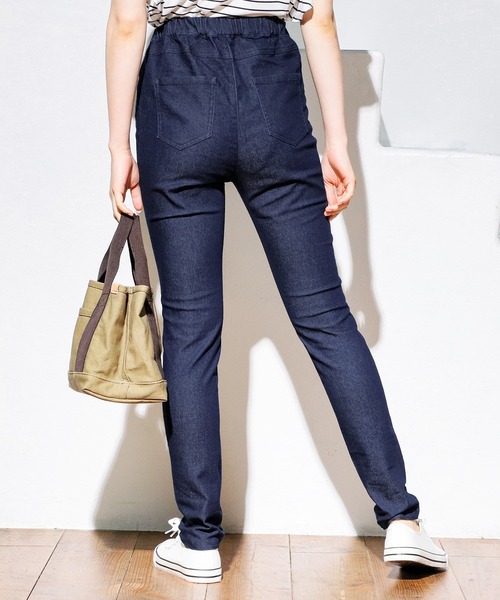 CINEMA CLUB（シネマクラブ）の「デニムパギンスロング丈（デニムパンツ・レディース・ライトインディゴブルー/ワンウォッシュ・LL/S/M/L）」の11枚目の写真
