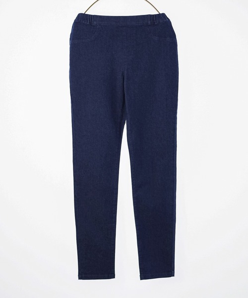 CINEMA CLUB（シネマクラブ）の「デニムパギンスロング丈（デニムパンツ・レディース・ライトインディゴブルー/ワンウォッシュ・LL/S/M/L）」の4枚目の写真