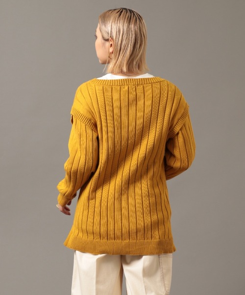 AVIREX（アヴィレックス）の「2ウェイニット/ 2WAY KNIT（ニット/セーター・レディース・マスタード/アイボリー・FREE）」の5枚目の写真