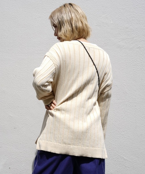 AVIREX（アヴィレックス）の「2ウェイニット/ 2WAY KNIT（ニット/セーター・レディース・マスタード/アイボリー・FREE）」の14枚目の写真