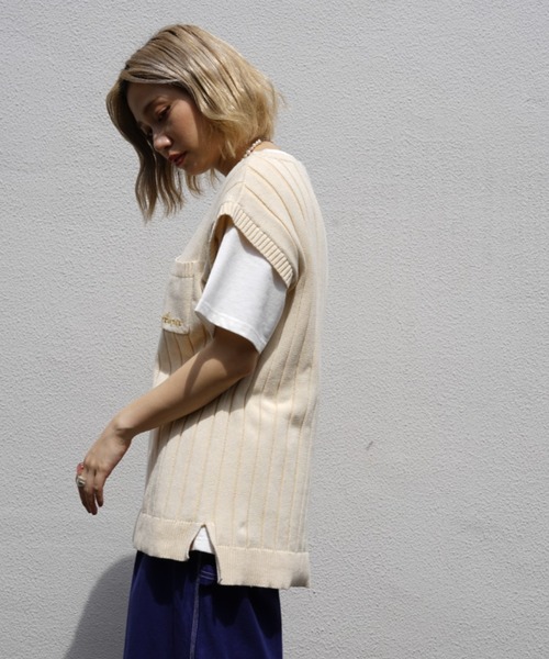 AVIREX（アヴィレックス）の「2ウェイニット/ 2WAY KNIT（ニット/セーター・レディース・マスタード/アイボリー・FREE）」の18枚目の写真