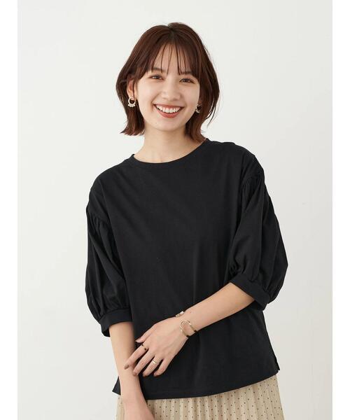 earth music&ecology（アースミュージックアンドエコロジー）の「きれい見えカットソー(袖ぽよ) ＊（Tシャツ/カットソー・レディース・ブラック/オフホワイト/ピンクベージュ/ミント・FREE）」の20枚目の写真