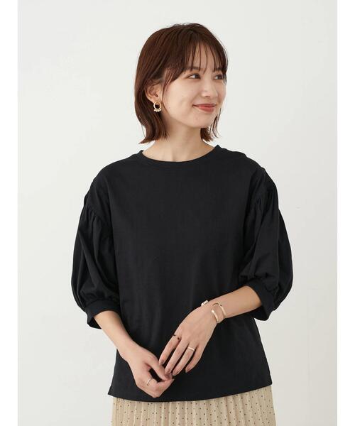 earth music&ecology（アースミュージックアンドエコロジー）の「きれい見えカットソー(袖ぽよ) ＊（Tシャツ/カットソー・レディース・ブラック/オフホワイト/ピンクベージュ/ミント・FREE）」の19枚目の写真