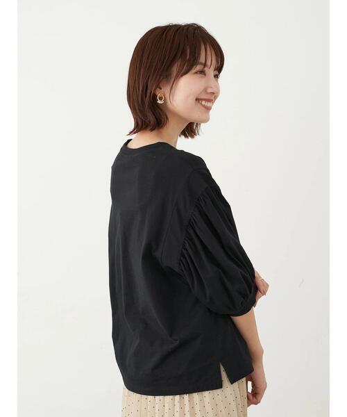 earth music&ecology（アースミュージックアンドエコロジー）の「きれい見えカットソー(袖ぽよ) ＊（Tシャツ/カットソー・レディース・ブラック/オフホワイト/ピンクベージュ/ミント・FREE）」の16枚目の写真