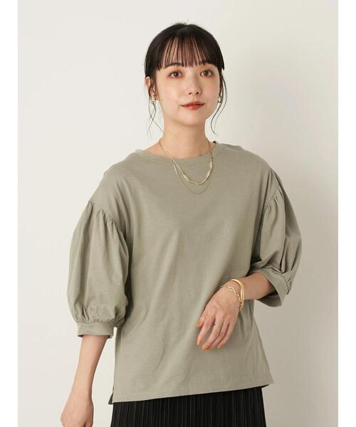 earth music&ecology（アースミュージックアンドエコロジー）の「きれい見えカットソー(袖ぽよ) ＊（Tシャツ/カットソー・レディース・ブラック/オフホワイト/ピンクベージュ/ミント・FREE）」の10枚目の写真