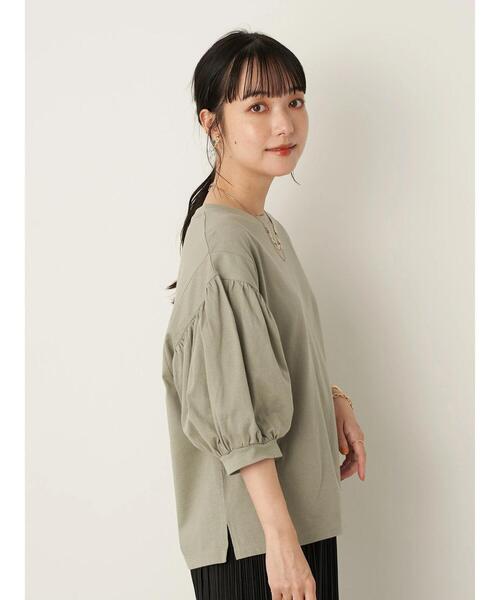 earth music&ecology（アースミュージックアンドエコロジー）の「きれい見えカットソー(袖ぽよ) ＊（Tシャツ/カットソー・レディース・ブラック/オフホワイト/ピンクベージュ/ミント・FREE）」の9枚目の写真