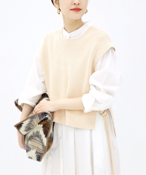 JOURNAL STANDARD（ジャーナルスタンダード）の「■■■コットンリリーベスト◆（ベスト・レディース・ブラック/ナチュラル/カーキ・FREE）」の2枚目の写真