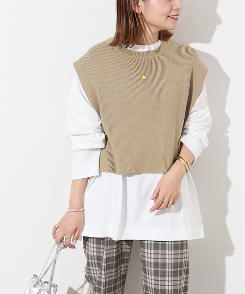 JOURNAL STANDARD（ジャーナルスタンダード）の「■■■コットンリリーベスト◆（ベスト・レディース・ブラック/ナチュラル/カーキ・FREE）」の3枚目の写真