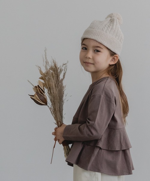 pairmanon（ペアマノン）の「【プレミアムコットン100%】 選べる5デザイン ガールズ長袖トップス（Tシャツ/カットソー・キッズ・ブラック/ブラック系その他2/モカ/ブラウン系その他2/グレイッシュベージュ/ブラック系その他/ベージュ系その他7/ピンク系その他/パープル系その他4/ラベンダー/ベージュ系その他2/ブラウン系その他/グリーン系その他6/ベージュ系その他/ブルー系その他3/ピンク/パープル系その他/ブラック系その他4/ブラウン系その他3/イエロー/ブラウン系その他4/パープル系その他2/ピンク系その他2・150/140/80/120/110/90/130/100）」の9枚目の写真