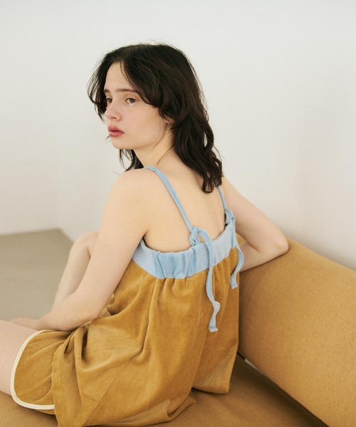 mystic（ミスティック）の「TAORUセットUP（ルームウェア/パジャマ・レディース・ネイビー/キャメル・FREE）」の6枚目の写真