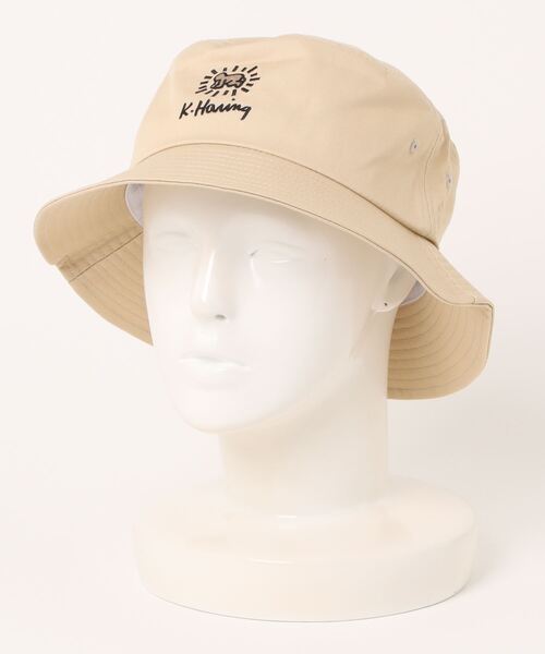 Keith Haring(キース・ヘリング)の「【 Keith Haring / キースヘリング 】 アート 刺繍 ロゴ バケット ハット(ハット・メンズ・ブラック/ベージュ/オフホワイト/ブラック系/ブラック×レッド/ブラック系1/ベージュ系1/ホワイト系1・FREE)」の8枚目の写真