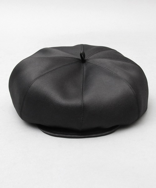 Mr.COVER（ミスターカバー）の「Mr.COVER / ミスターカバー / 日本製 / ポリレザー ボリュームシルエット キャスベレー / キャスケット / ベレー帽（キャスケット・メンズ・ブラック・FREE）」の7枚目の写真