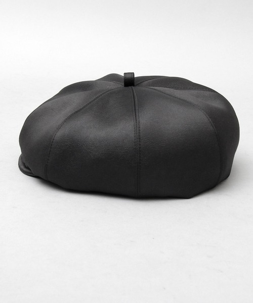 Mr.COVER（ミスターカバー）の「Mr.COVER / ミスターカバー / 日本製 / ポリレザー ボリュームシルエット キャスベレー / キャスケット / ベレー帽（キャスケット・メンズ・ブラック・FREE）」の2枚目の写真