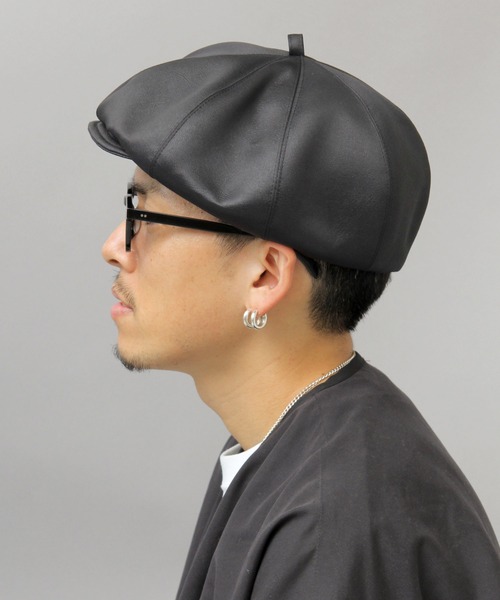 Mr.COVER（ミスターカバー）の「Mr.COVER / ミスターカバー / 日本製 / ポリレザー ボリュームシルエット キャスベレー / キャスケット / ベレー帽（キャスケット・メンズ・ブラック・FREE）」の11枚目の写真