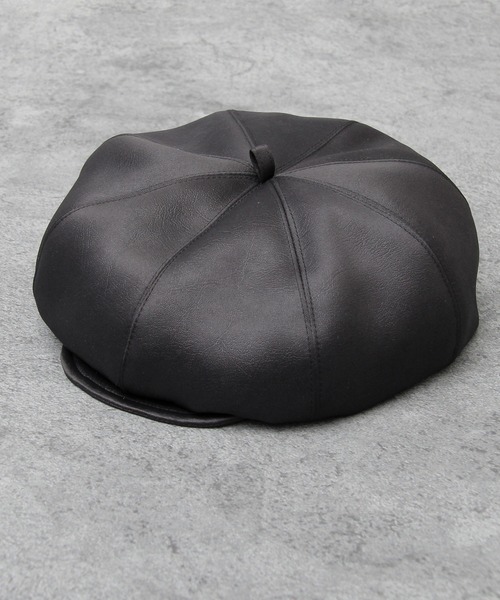 Mr.COVER（ミスターカバー）の「Mr.COVER / ミスターカバー / 日本製 / ポリレザー ボリュームシルエット キャスベレー / キャスケット / ベレー帽（キャスケット・メンズ・ブラック・FREE）」の9枚目の写真