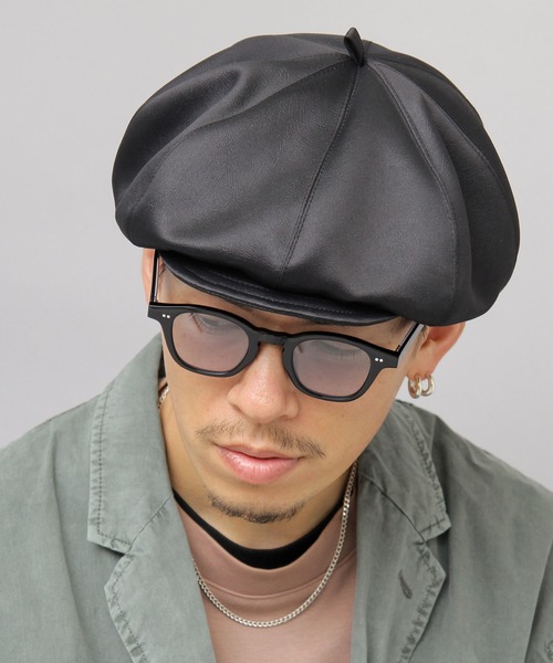 Mr.COVER（ミスターカバー）の「Mr.COVER / ミスターカバー / 日本製 / ポリレザー ボリュームシルエット キャスベレー / キャスケット / ベレー帽（キャスケット・メンズ・ブラック・FREE）」の13枚目の写真