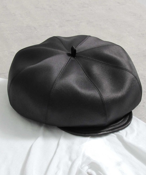 Mr.COVER（ミスターカバー）の「Mr.COVER / ミスターカバー / 日本製 / ポリレザー ボリュームシルエット キャスベレー / キャスケット / ベレー帽（キャスケット・メンズ・ブラック・FREE）」の15枚目の写真