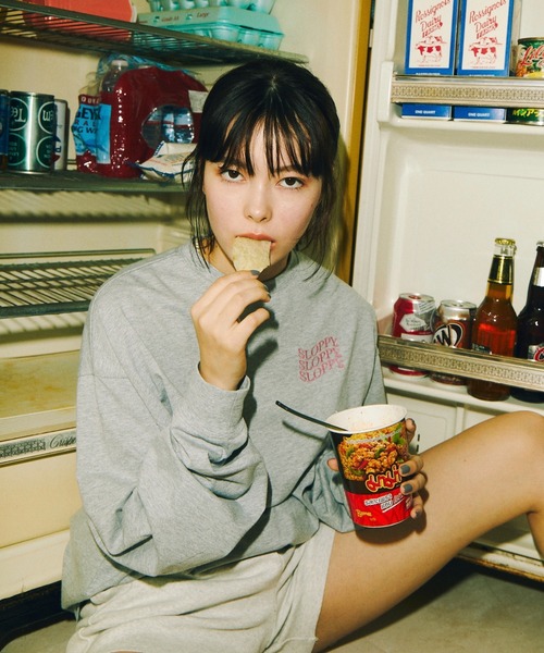 WHO'S WHO gallery(フーズフーギャラリー)の「【SLOPPY/スロッピー】ロンT(Tシャツ/カットソー・レディース・トップグレー/ミント/オフホワイト/ブラック/ブラウン・FREE)」の18枚目の写真