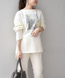 【WEB限定】スリットスリーブボートネックフォトTEE◆