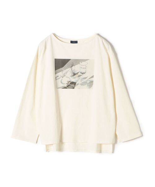 SHIPS(シップス)の「【WEB限定】スリットスリーブボートネックフォトTEE◆(Tシャツ/カットソー・レディース・ストーン/チャコールグレー/オフホワイト/ライトオリーブ/オリーブ/アイボリー/ホワイト系その他/ダークグレー・ONE SIZE)」の11枚目の写真
